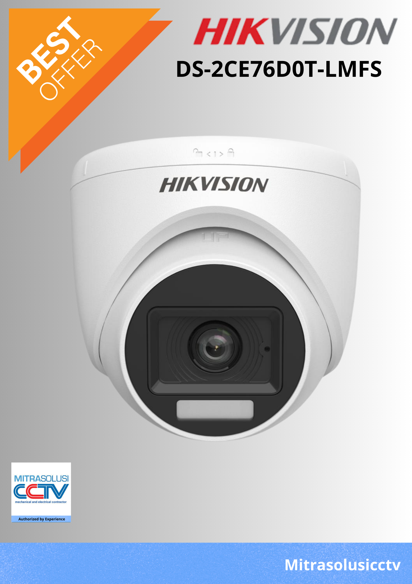 Kamera Indoor Hikvision  DS-2CE76D0T-LMFS