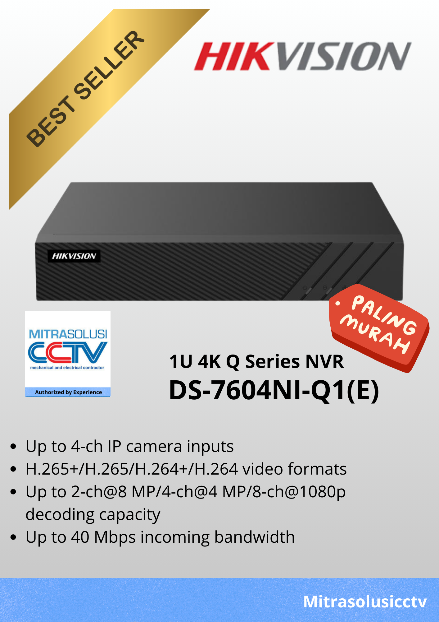 NVR HikvisionDS-7604NI-Q1(E