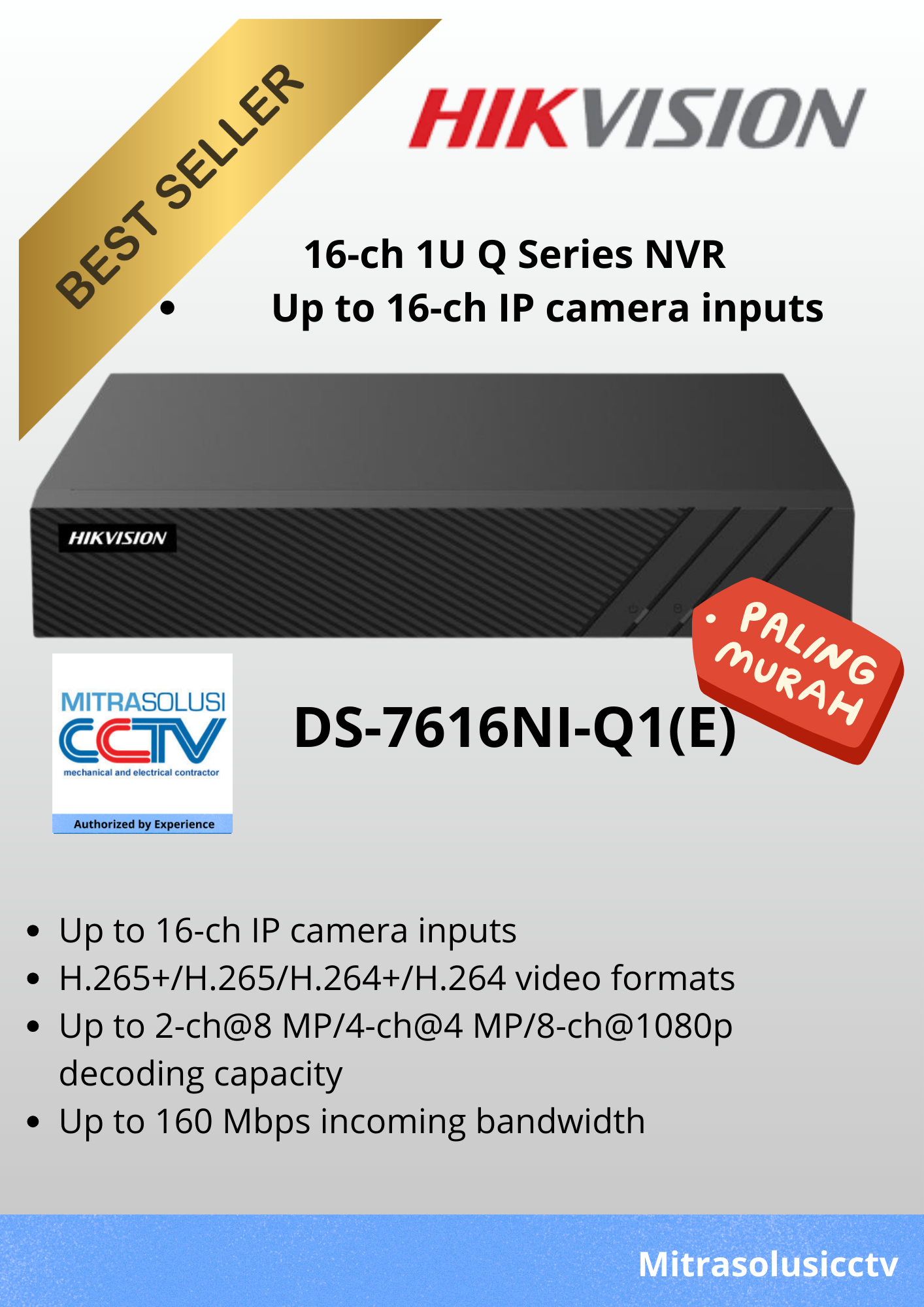 NVR Hikvision DS-7616NI-Q1(E)