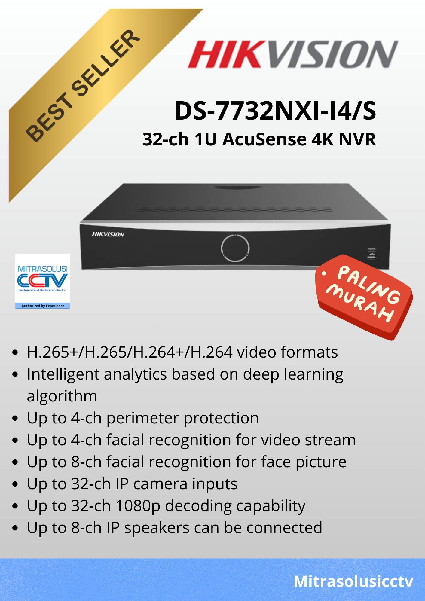 NVR Hikvision DS-7732NXI-I4/S