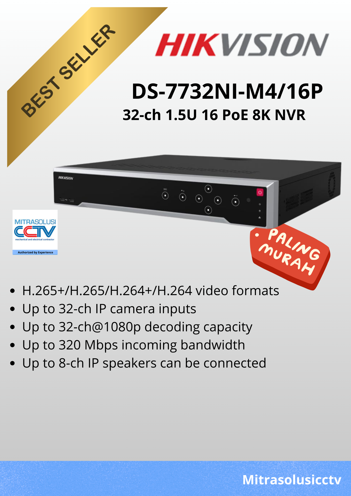 NVR Hikvision DS-7732NI-M4/16P