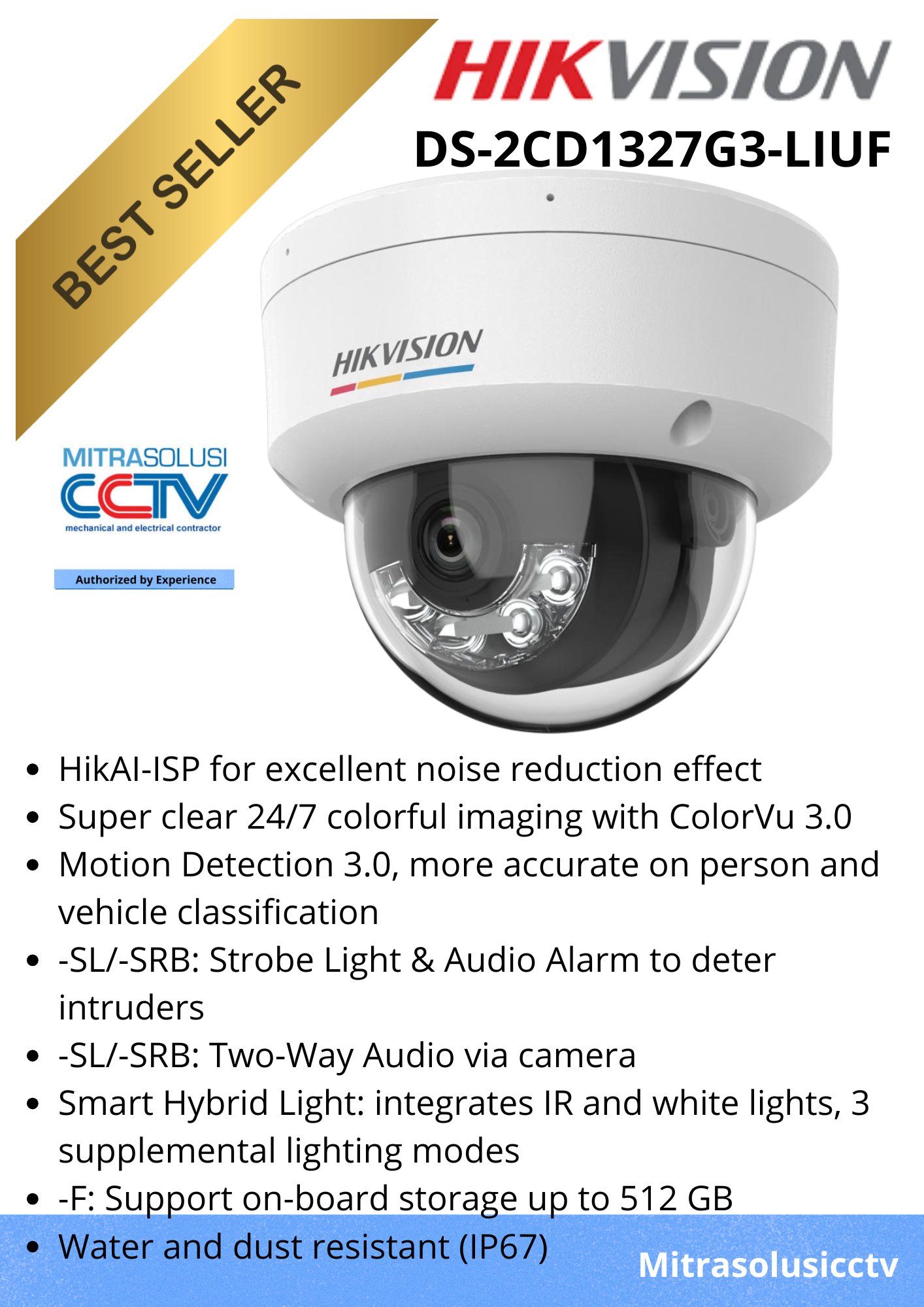 Kamera Indoor Hikvision DS-2CD1327G3-LIUF